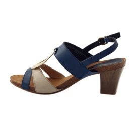 Sandali da donna in pelle Caprice 28307 marrone giallo blu navy 2