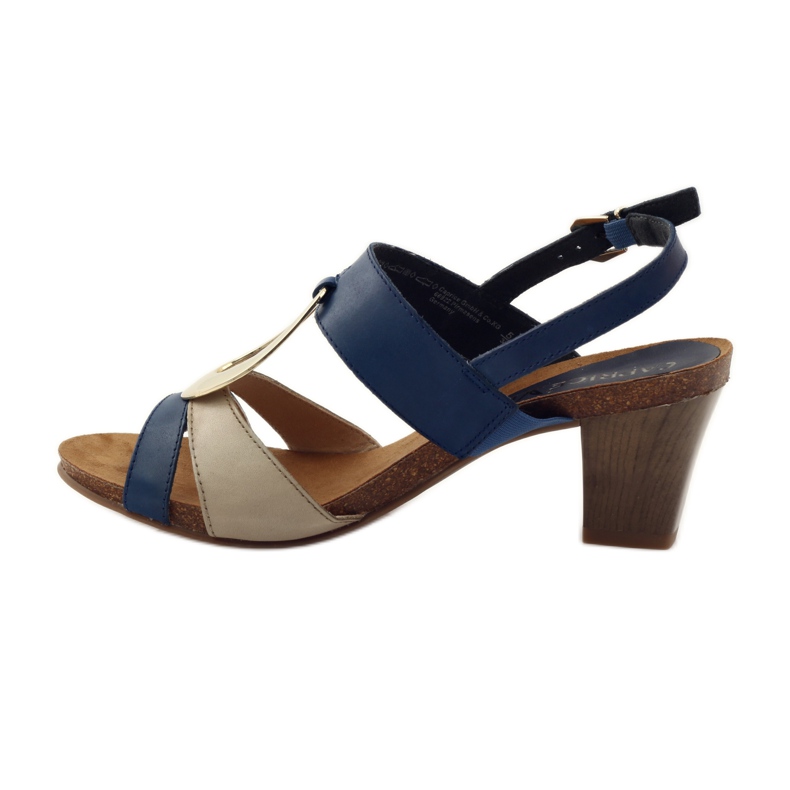 Sandali da donna in pelle Caprice 28307 marrone giallo blu navy 2