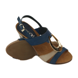 Sandali da donna in pelle Caprice 28307 marrone giallo blu navy 3