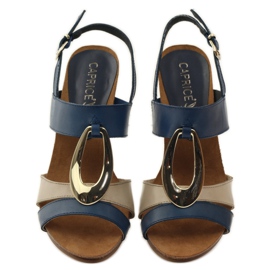 Sandali da donna in pelle Caprice 28307 marrone giallo blu navy 4