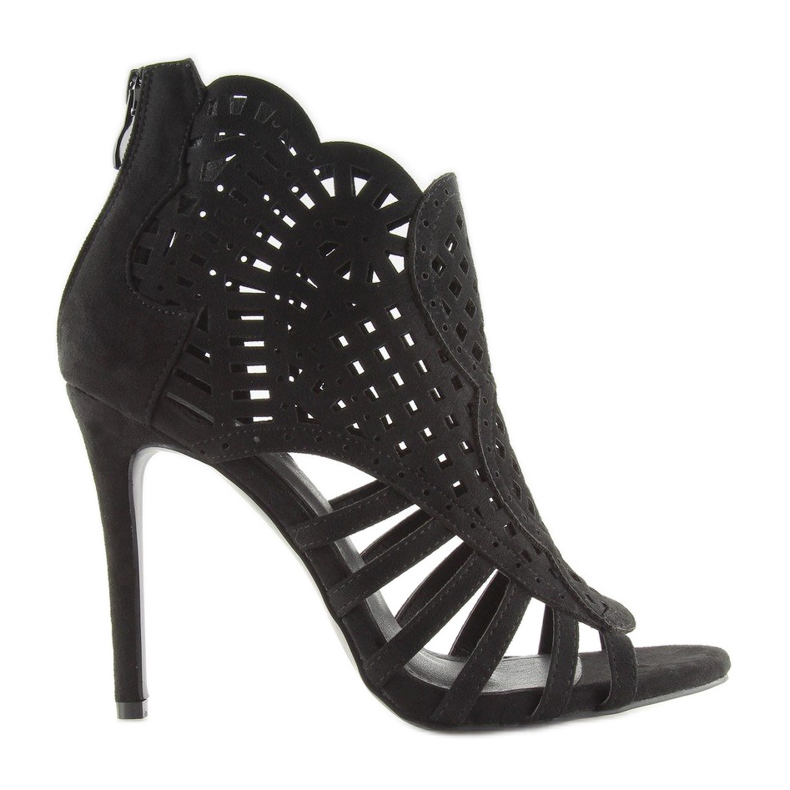 Stivali neri open toe open toe M286 Nero 1