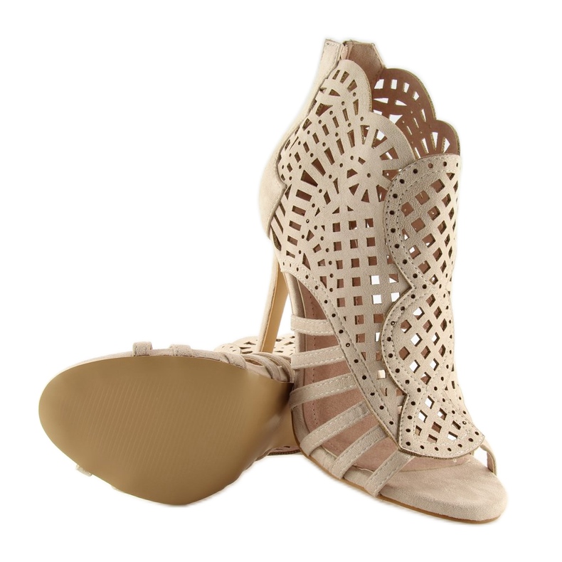 Stivali open toe beige open toe M286 Beige 2