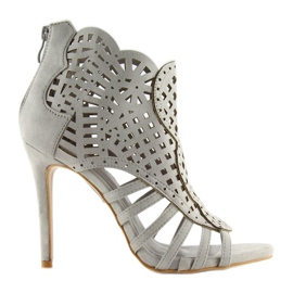 Stivali grigi open toe open toe M286 grigio 1