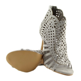 Stivali grigi open toe open toe M286 grigio 2