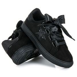 Sneaker alla moda in pelle scamosciata nero 2