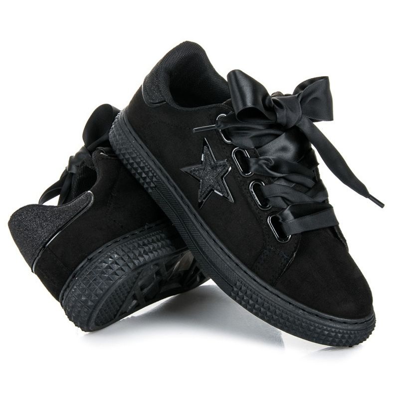 Sneaker alla moda in pelle scamosciata nero 2