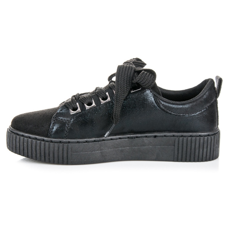 Sport Sneakers Sulla Piattaforma Con Rilegatura nero 1