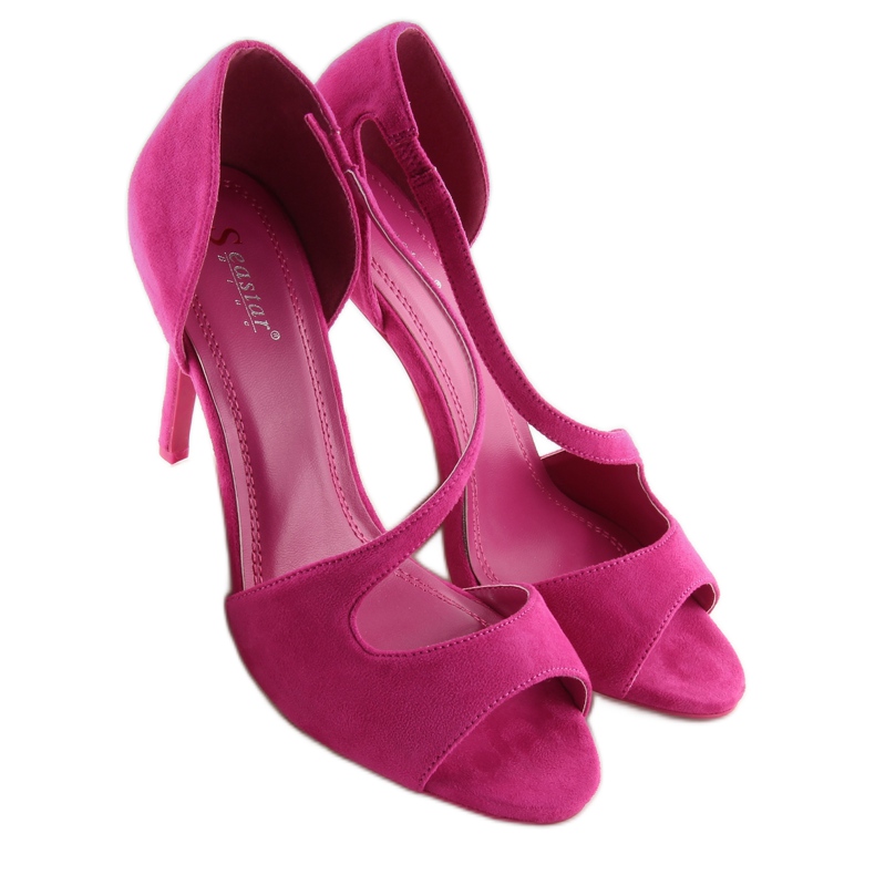 Décolleté a vista asimmetriche fucsia rosa 2