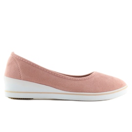Ballerine su zeppe rosa D73 rosa 2
