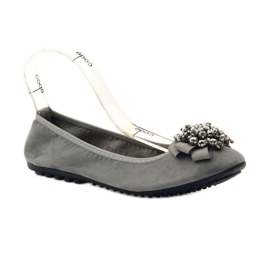 Filippo Ballerine con fiocco e perline grigie grigio 1