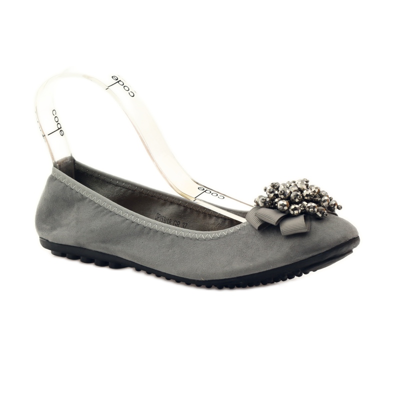 Filippo Ballerine con fiocco e perline grigie grigio 1
