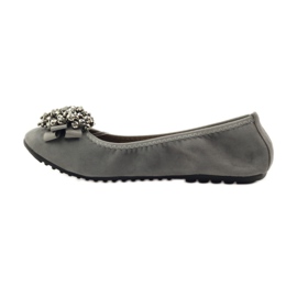 Filippo Ballerine con fiocco e perline grigie grigio 2