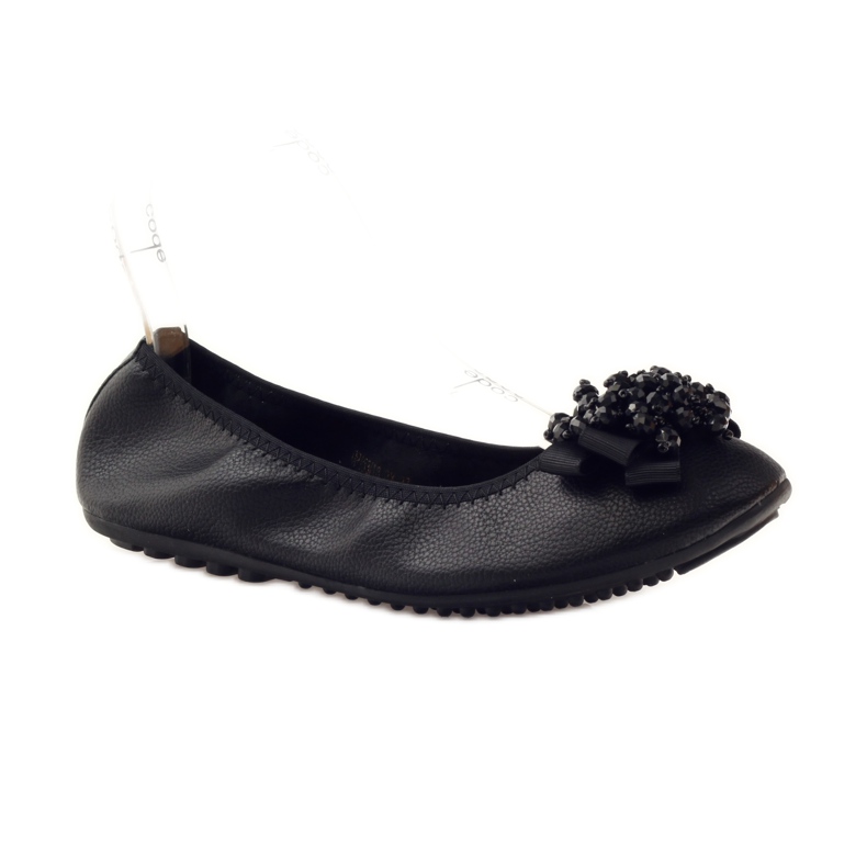 Filippo Ballerine con fiocco e perline nere nero 1