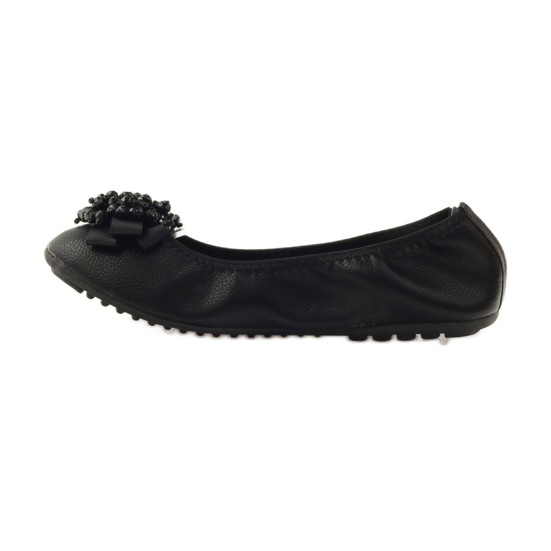 Filippo Ballerine con fiocco e perline nere nero 2
