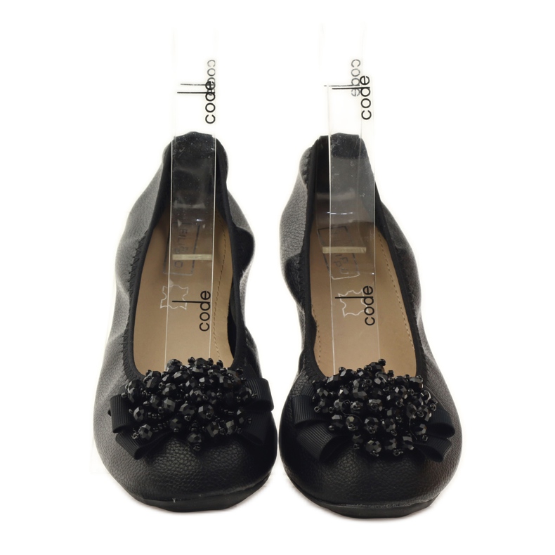 Filippo Ballerine con fiocco e perline nere nero 4