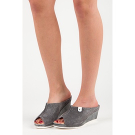 Vinceza Pantofole con zeppa grigie grigio 1
