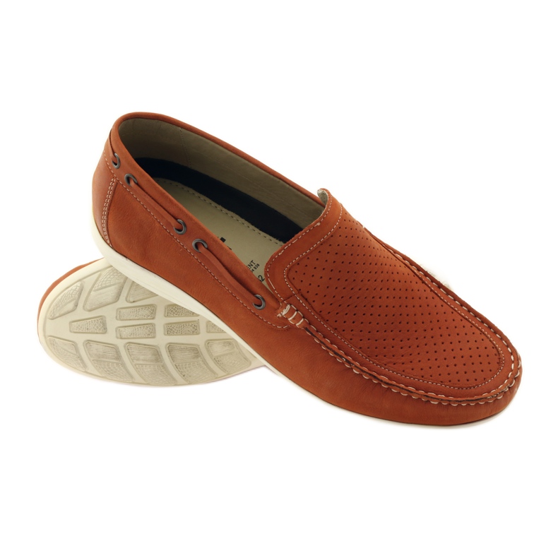 Scarpe da uomo mocassini Caprice 14650 marrone arancia 3