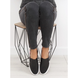 Slipons con ricamo nero delicato g1204a Nero 1