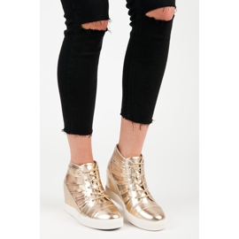 Kylie Sneakers con zeppa dorata d'oro 2