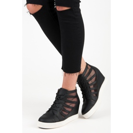 Kylie Sneakers nere con zeppa nero 2