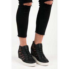 Kylie Sneakers nere con zeppa nero 1