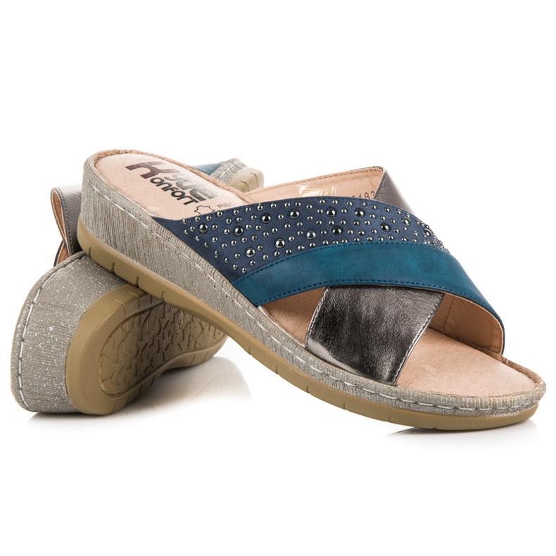 Kylie Pantofole casual blu 1