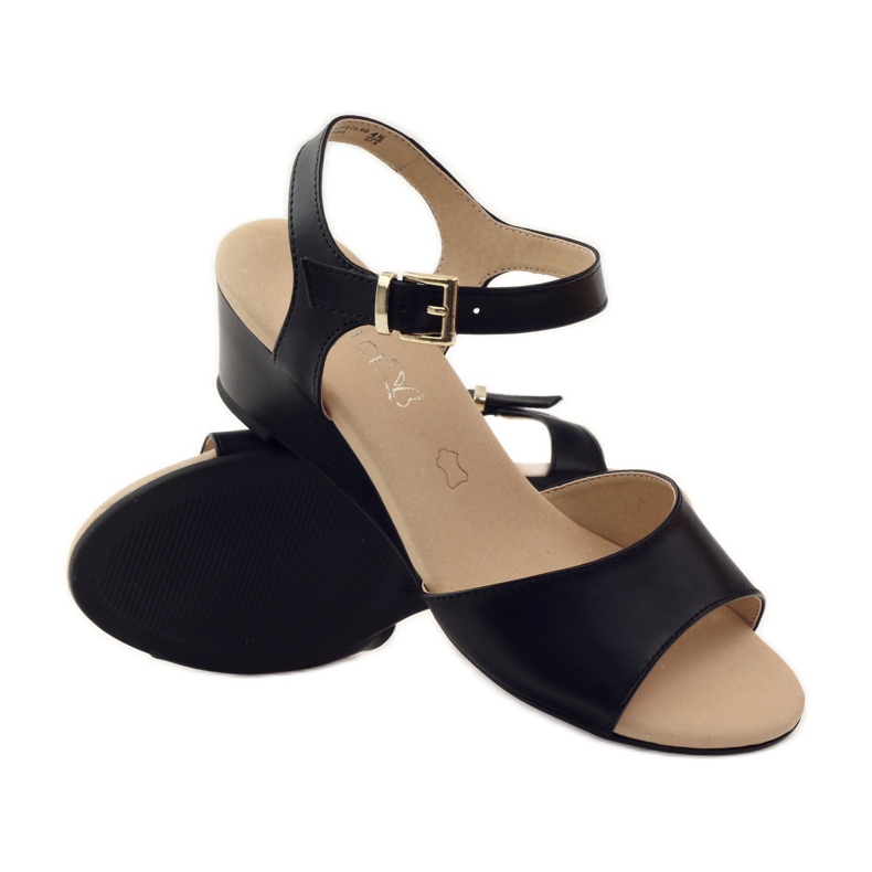 Caprice scarpe donna sandali in pelle 28213 nero 3