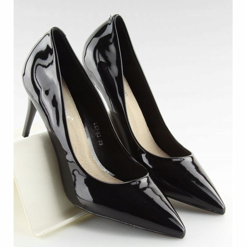 Décolleté in vernice nera LEI-83 Black nero 1