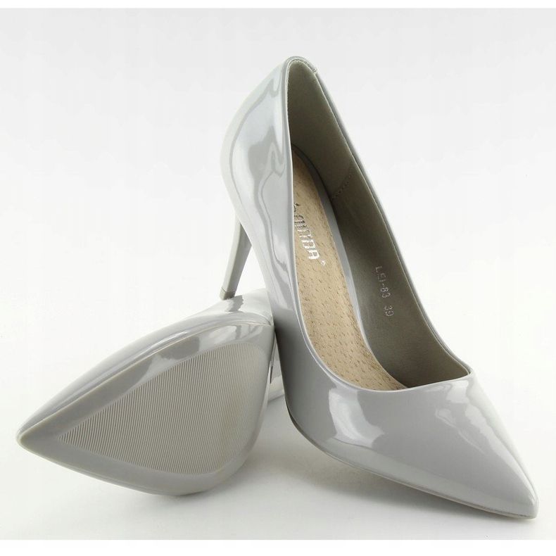 Décolleté da donna laccate grigie LEI-83 Grey grigio 2