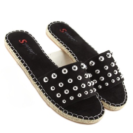 Ciabatte espadrillas nere da donna nere nero 1