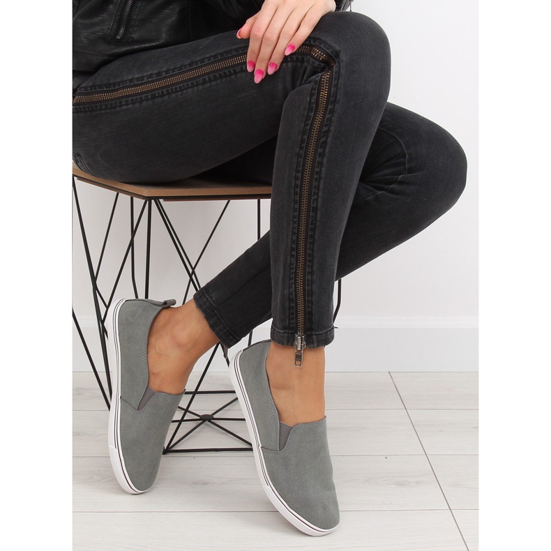 Sneakers slipony XL07P D.GRAY grigie grigio 1