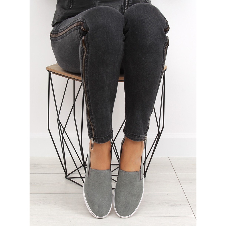 Sneakers slipony XL07P D.GRAY grigie grigio 2