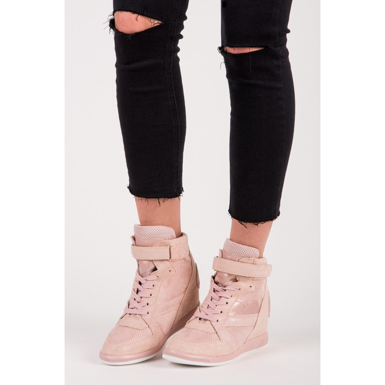 Vices Sneakers con zeppa allacciate rosa 2