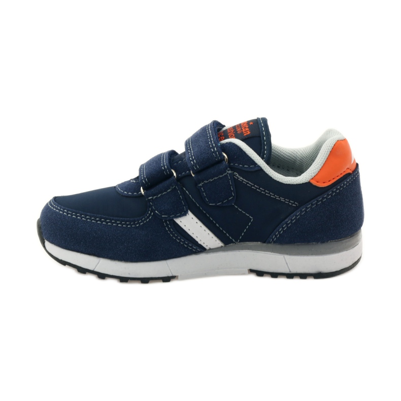 American Club Scarpe sportive con sottopiede in pelle americana blu navy arancia bianco 2
