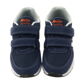 American Club Scarpe sportive con sottopiede in pelle americana blu navy arancia bianco 4