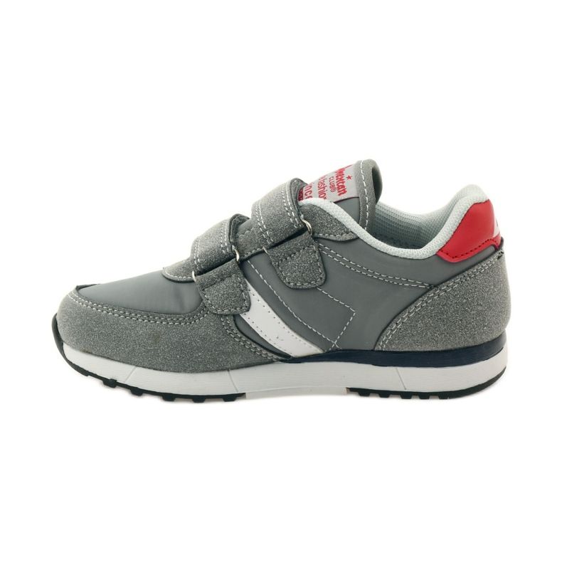 American Club Intarsio in pelle americana con velcro sportivo rosso grigio bianco 2