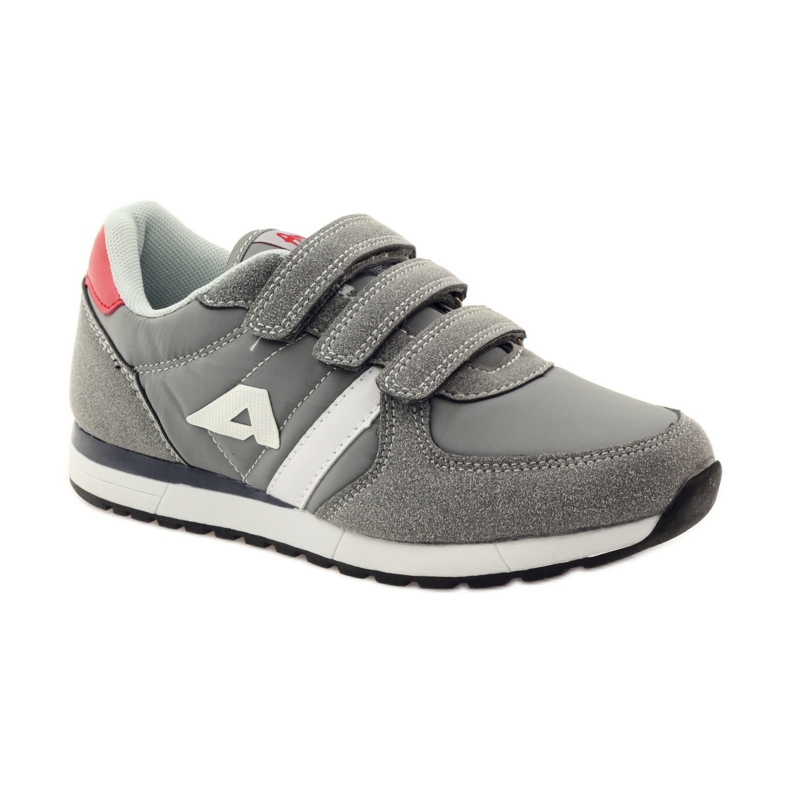 American Club Scarpe sportive con sottopiede in pelle americana rosso grigio bianco 1