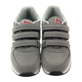 American Club Scarpe sportive con sottopiede in pelle americana rosso grigio bianco 4