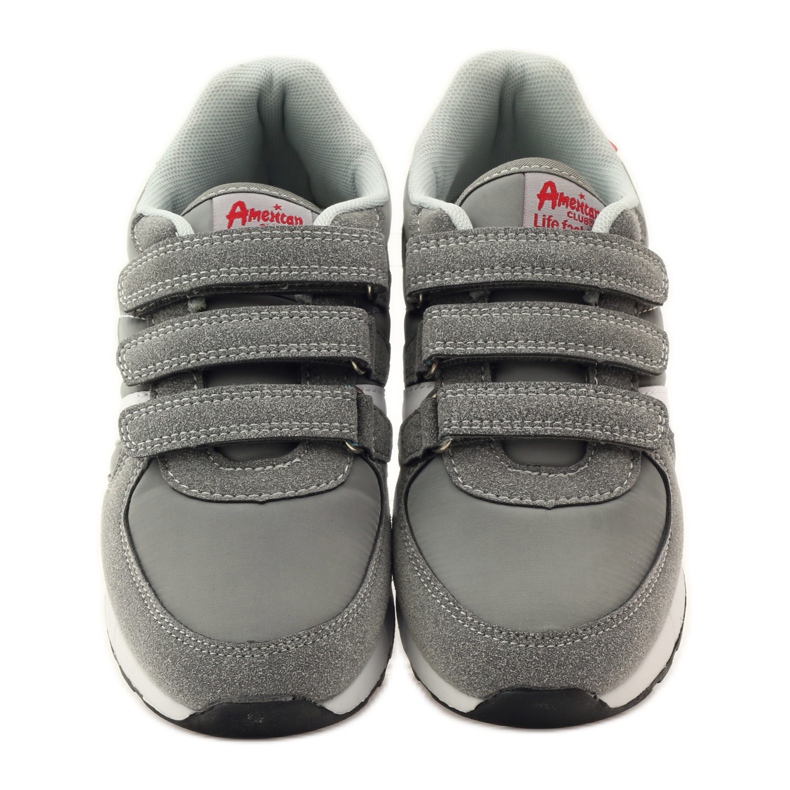 American Club Scarpe sportive con sottopiede in pelle americana rosso grigio bianco 4