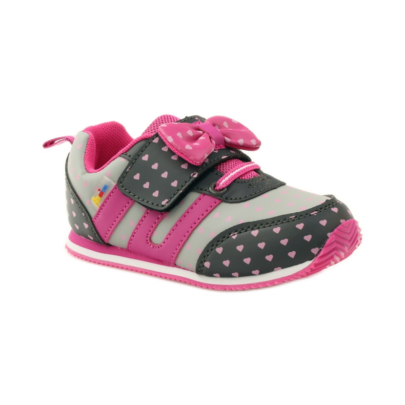 American Club Scarpe sportive con sottopiede in pelle americana rosa grigio 1