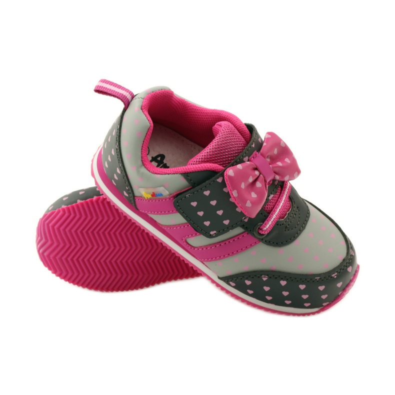 American Club Scarpe sportive con sottopiede in pelle americana rosa grigio 3