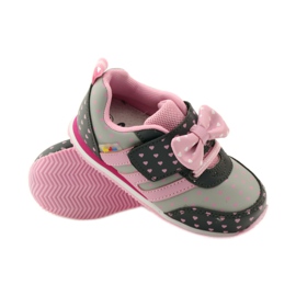 American Club Scarpe sportive americane con sottopiede in pelle rosa grigio 3