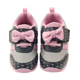 American Club Scarpe sportive americane con sottopiede in pelle rosa grigio 4