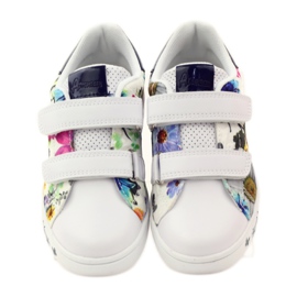 American Club Sneakers americane con sottopiede in pelle multicolore bianco 4