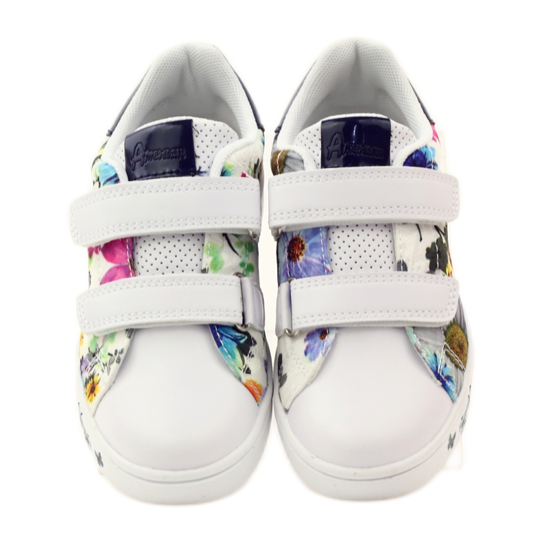 American Club Sneakers americane con sottopiede in pelle multicolore bianca 4