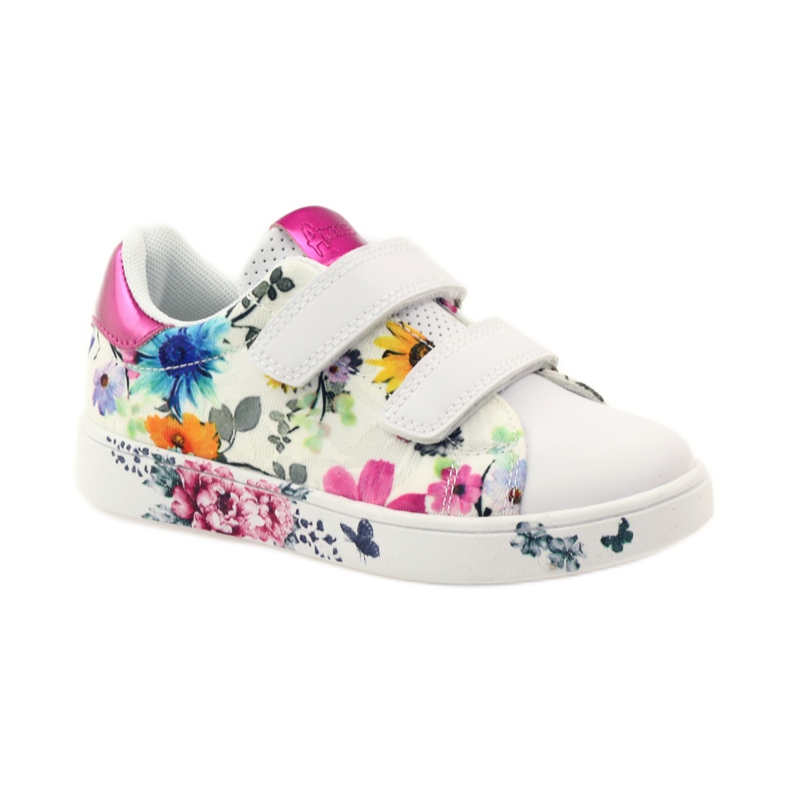 American Club Sneakers americane con sottopiede in pelle multicolore bianco 1