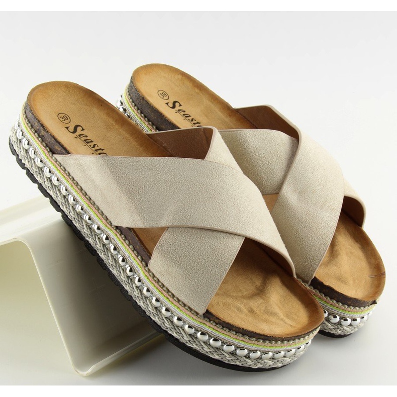 Ciabatte da donna beige CK15P beige 2