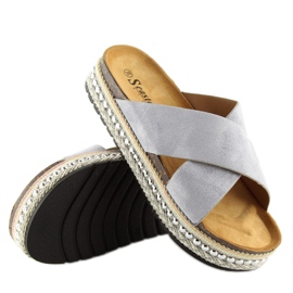 Grigio Pantofole da donna grigie CK15P grigio 1