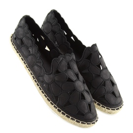 Espadrillas nere traforate da donna LT86 nere nero 1