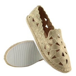 Espadrillas da donna traforate dorate LT86 Gold d'oro 2